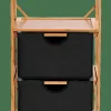 BAMBOO Armoire à 2 Tiroirs Noir, Naturel