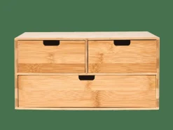 BAMBOO Armoire De Rangement 3 Tiroirs Naturel