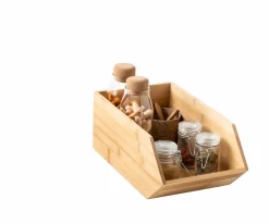 BAMBOO Boîte De Rangement à Fins Herbes Naturel