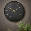 BLACK Horloge Murale Noir
