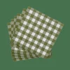 CHECK GREEN Set De 20 Serviettes Vert
