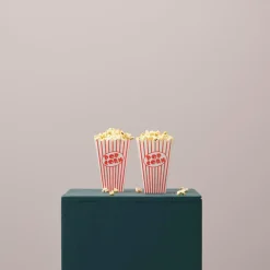 CINEMA Gobelet Pop-corn Set De 8 Blanc, Rouge