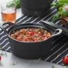 FERO Pot Allant Au Four Avec Couvercle 80 CL Noir