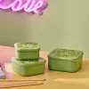 FRESHMOOD Boîtes à Snack Set De 3 Seafoam + Motif Loulou Seafoam (vert)