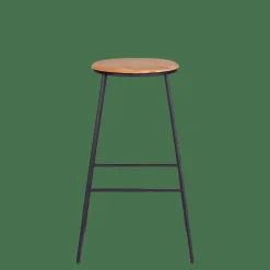 GIULIA Tabouret De Bar Noir, Naturel