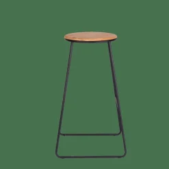 GIULIA Tabouret De Bar Noir, Naturel