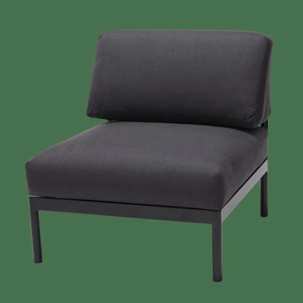HANNA Lounge Teck Fauteuil Noir