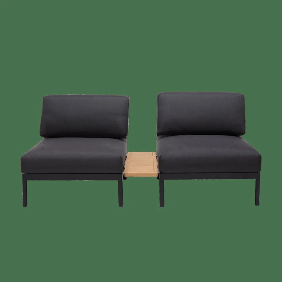 HANNA Lounge Teck Fauteuil Noir