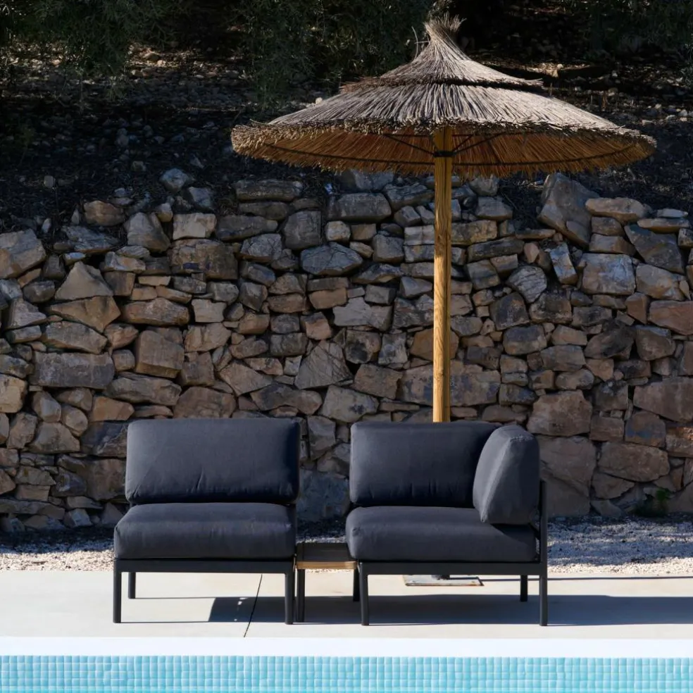 HANNA Lounge Teck Fauteuil Noir