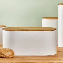 NAGINI Boîte à Pain Blanc, Naturel
