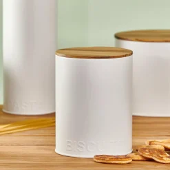 NAGINI Boîte Conservation Pour Biscuits Blanc, Naturel