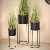 PLUTO Pot De Fleurs Noir