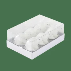 POLA 6 Bougies Chauffe-plat Ours Blanc Blanc