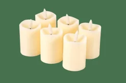 RUSTIC Bougies LED Set De 6 Ivoire