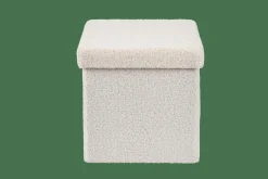 STOR Pouf Pliable Avec Rangement Blanc