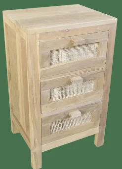 TECK Armoire à 3 Tiroirs Naturel