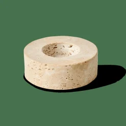 TRAVERTIN Support Bougie Chauffe-plat Naturel