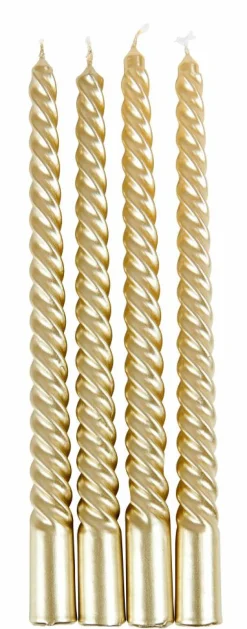 TWIST Bougies Torsadées Set De 4 Orange