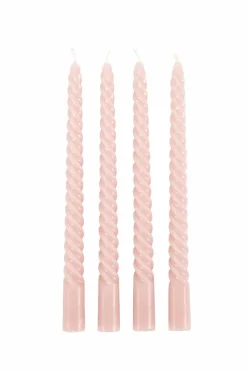 TWIST Bougies Torsadées Set De 4 Rouge