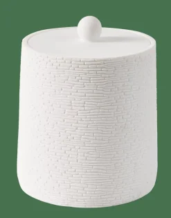WHITE ELEGANCE Boîte à Coton Avec Couvercle Blanc