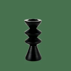 ZIGZAG Support Bougie Chauffe-plat Noir